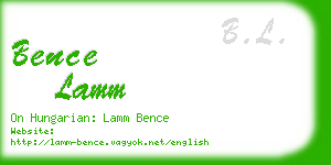 bence lamm business card